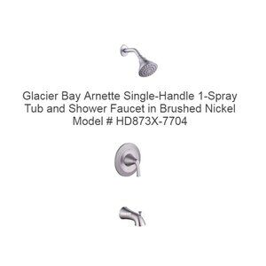Glacier Bay Arnette Single-Handle 1-Spray Tub & Shower Faucet Brushed Nickel New